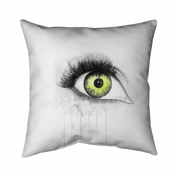 Fondo 26 x 26 in. Green Eye In Watercolor-Double Sided Print Indoor Pillow FO2794276